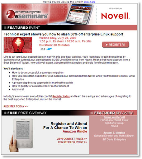 novell webinar invitation